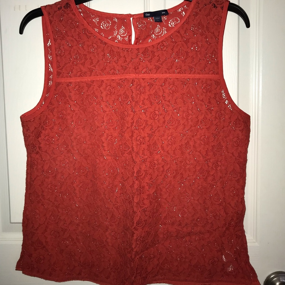 Orange Lace Tank